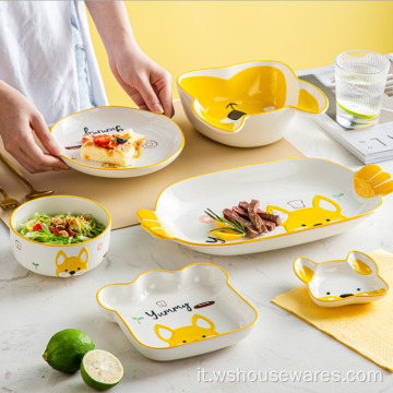 Ciotola per insalata di tavola per bambini dipinta a mano